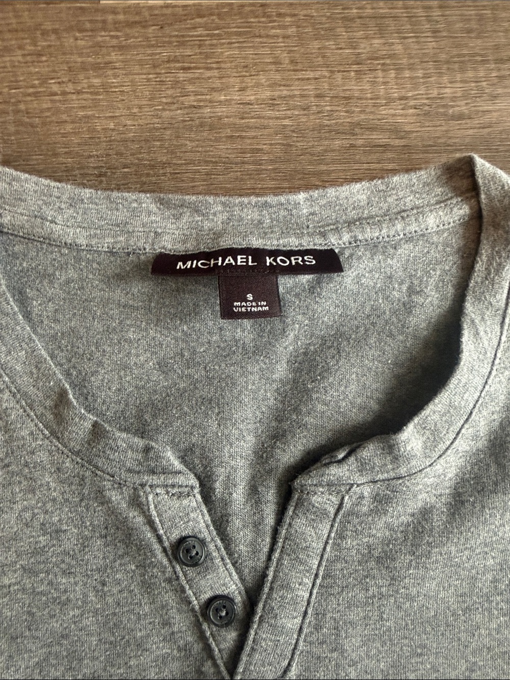 Michael Kors Gray Henley Polo Shirt